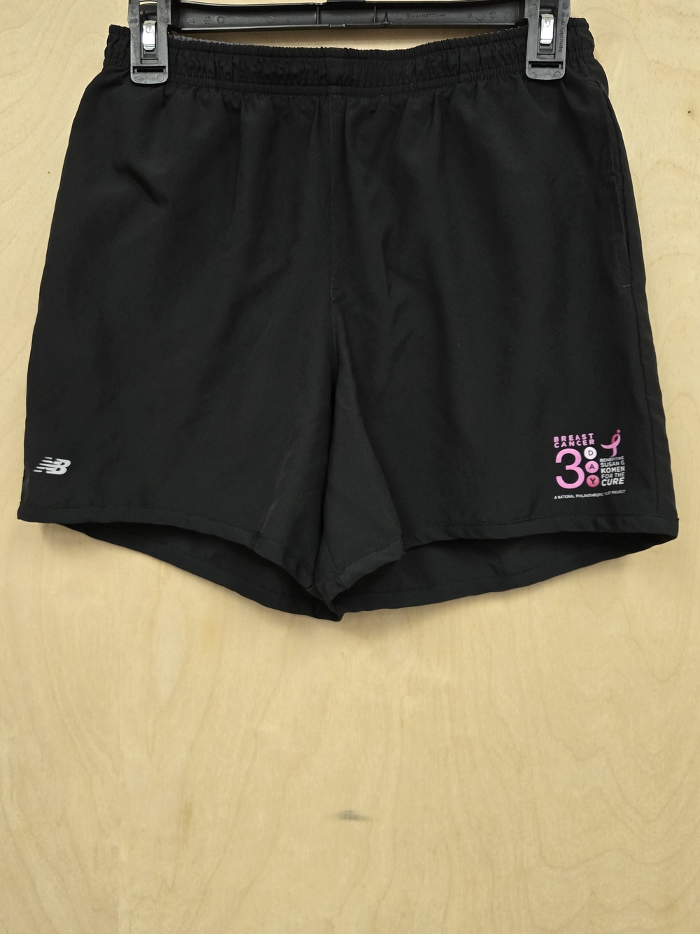 New Balance Black Athletic Shorts with Pink Accent